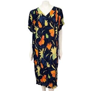 NWT ZANANA Tropical Floral Gauzy Rayon Midi Kaftan Dress  ONE SIZE